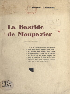 cover image of La bastide de Monpazier